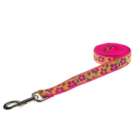 SASSY DOG WEAR Passion Flowers Pink Dog Leash Small PASSION FLOWER PINK2-L